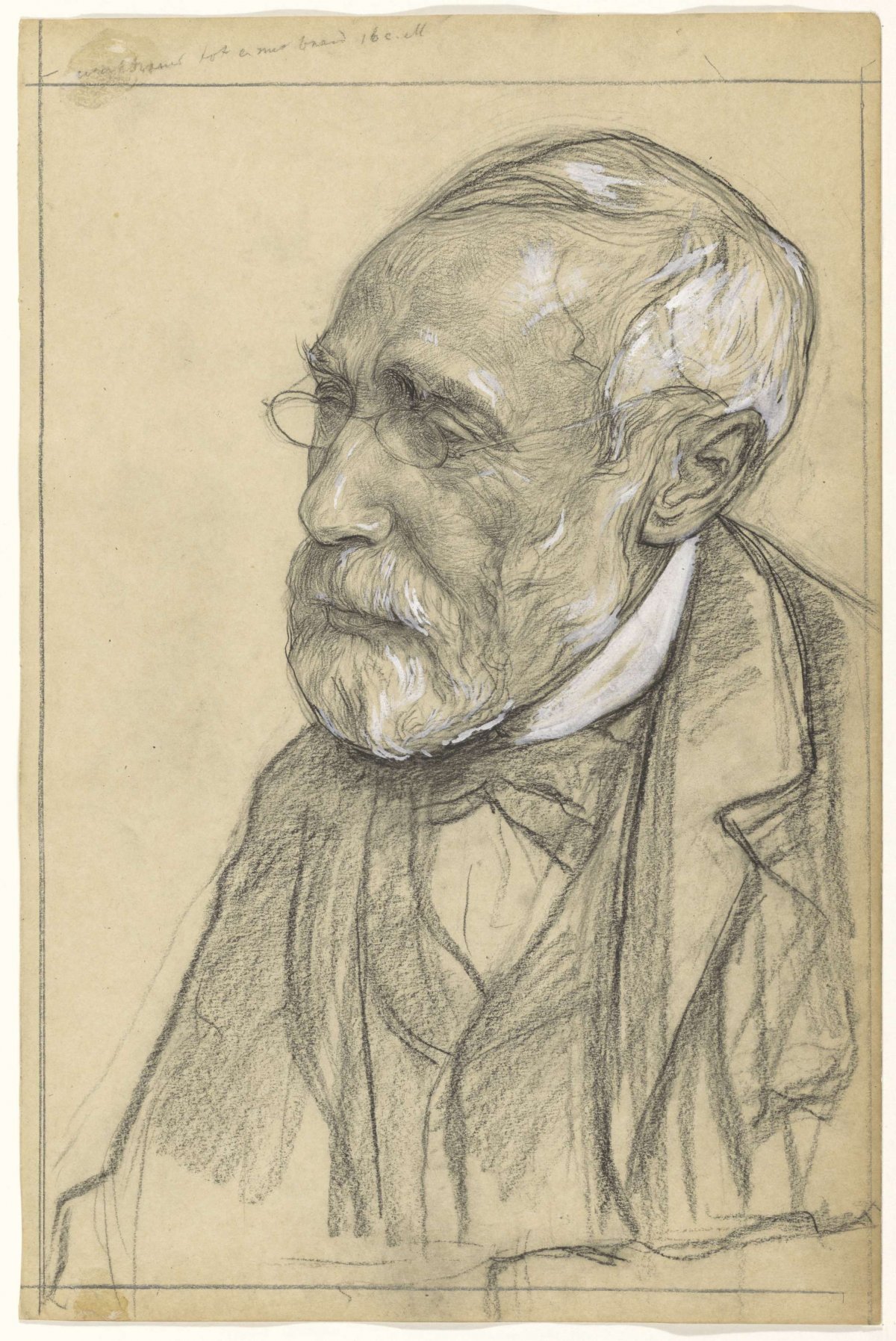 Portrait of the painter Jozef Israëls, Jan Veth, 1874 - 1925