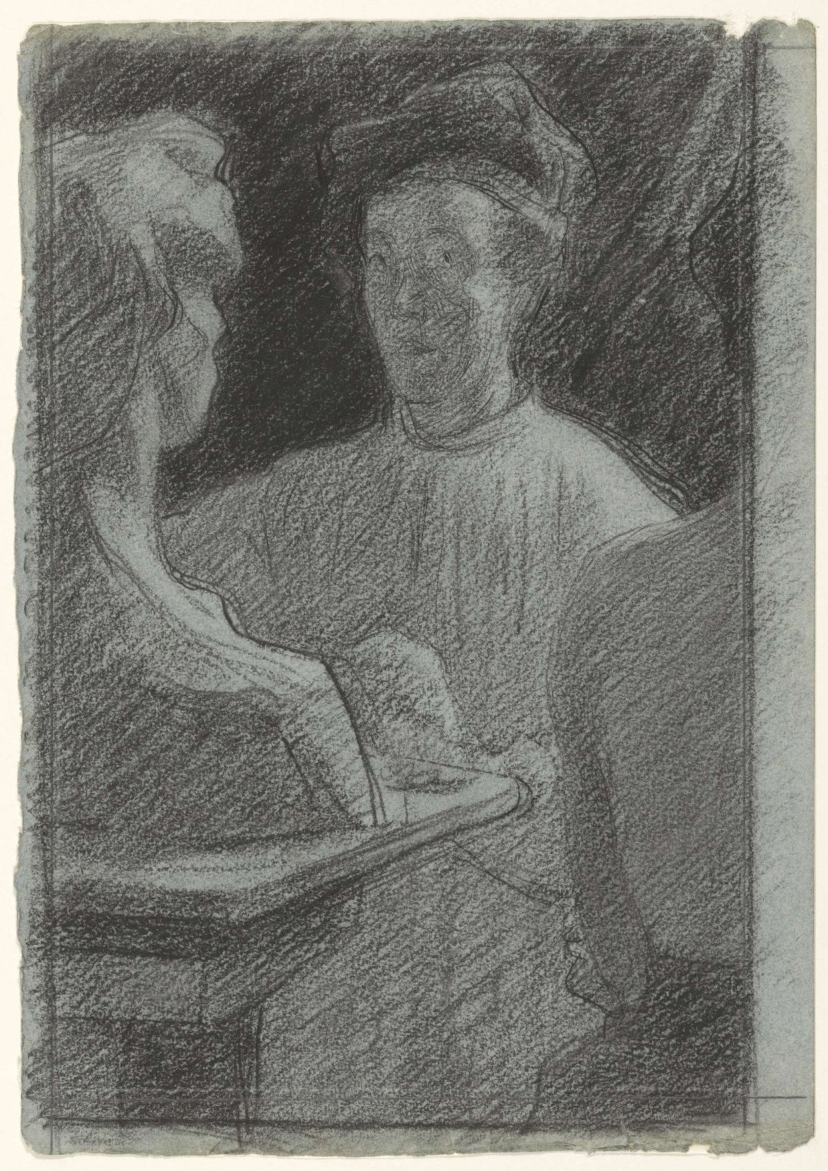 Portrait of sculptor Lambertus Zijl, Jan Veth, 1874 - 1925