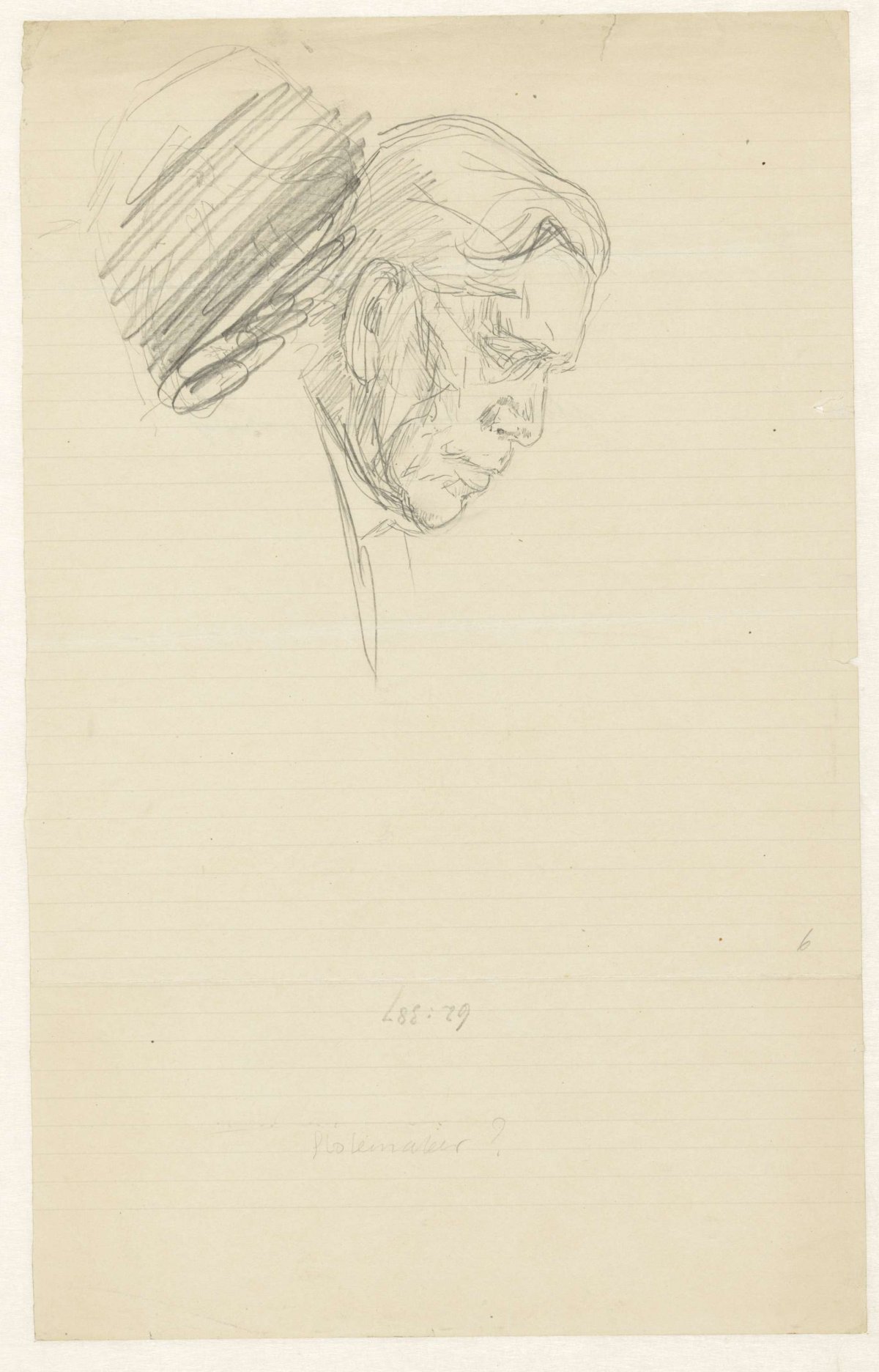 Portrait of a man, to the right, Jan Veth, 1874 - 1925