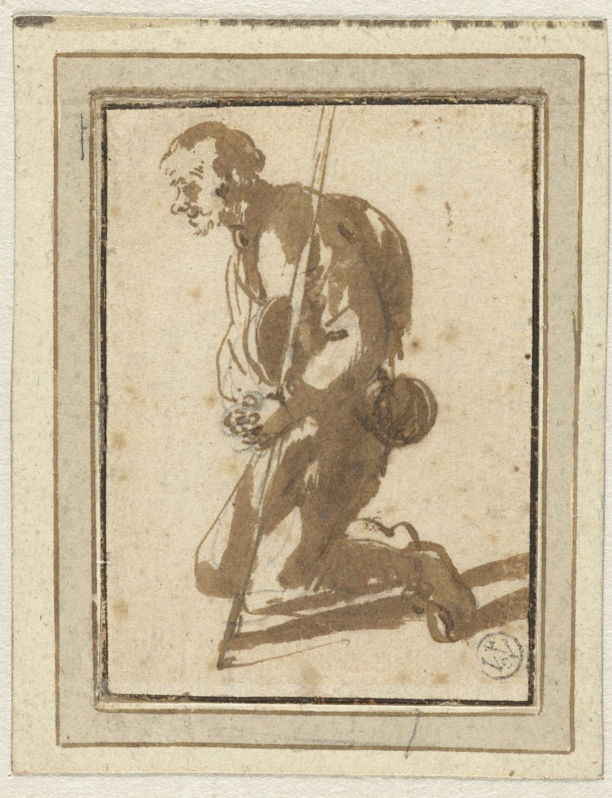 Knielende herder, Isaac van Ostade, 1644 - 1649