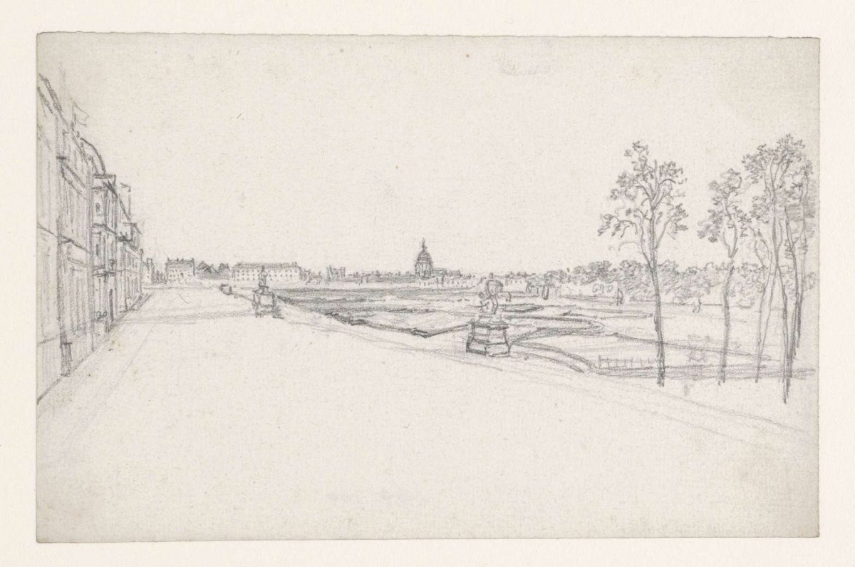 View of the Dome des Invalides from the Champ de Mars, Georges Michel, 1773 - 1843