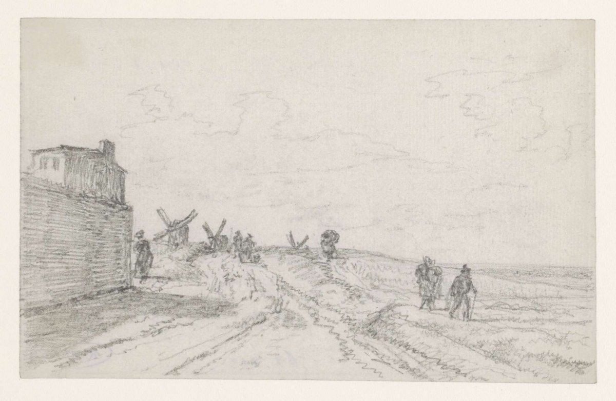 Road on the Butte with mills ahead, Georges Michel, 1773 - 1843