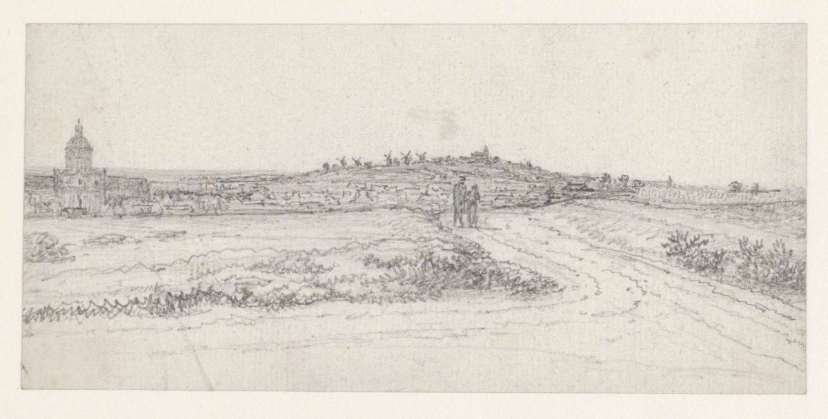 Montmartre en links de Val de Grâce, Georges Michel, 1773 - 1843