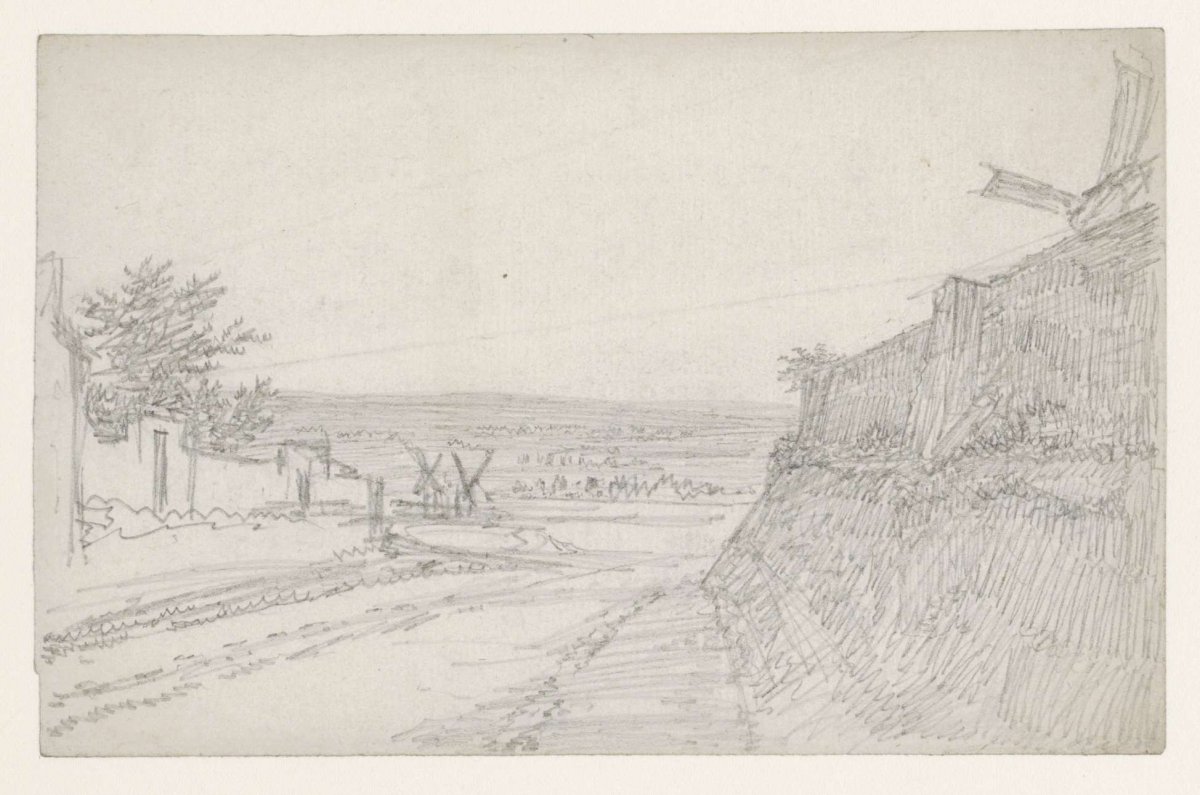 View of the Seine plain; on the right, the escarpment of the Butte, Georges Michel, 1773 - 1843