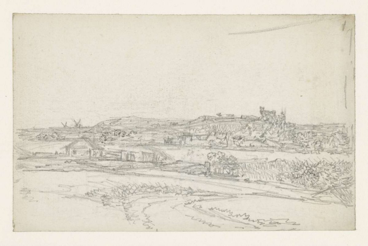 Montmartre seen from the plain, Georges Michel, 1773 - 1843