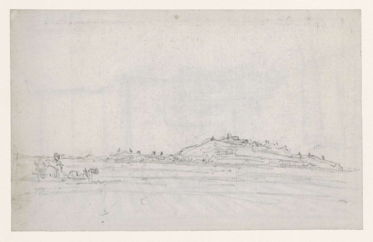 Montmartre seen from the plain, horse and cart on the left, Georges Michel, 1773 - 1843