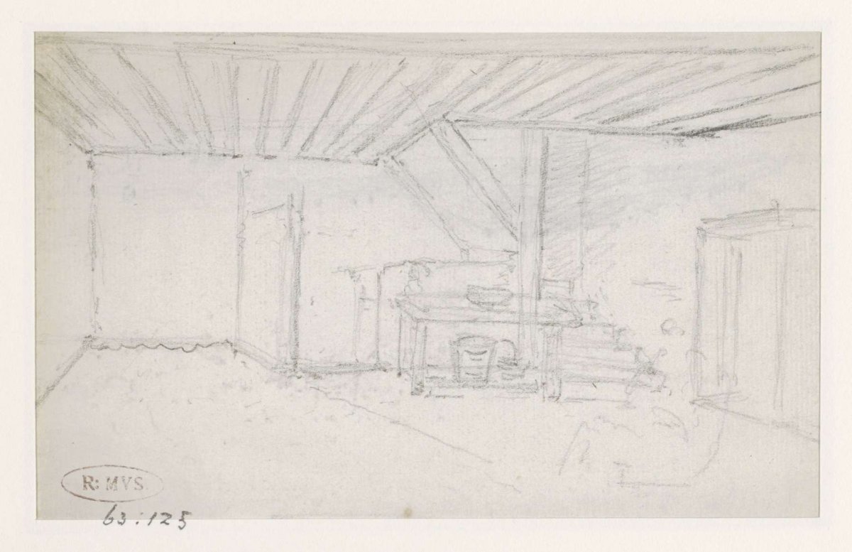 Interior of the farmhouse, Georges Michel, 1773 - 1843