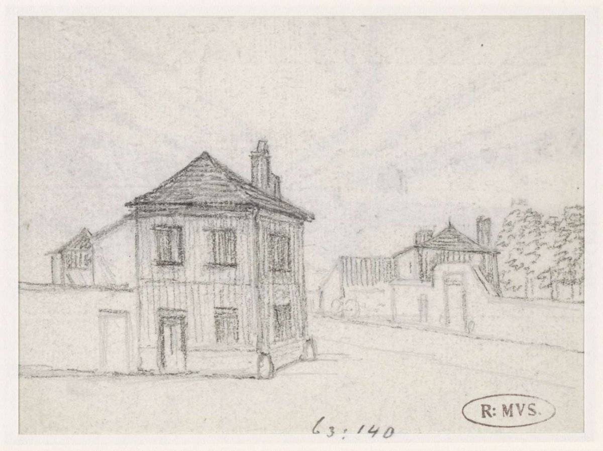 Houses on the outskirts of the city, Georges Michel, 1773 - 1843