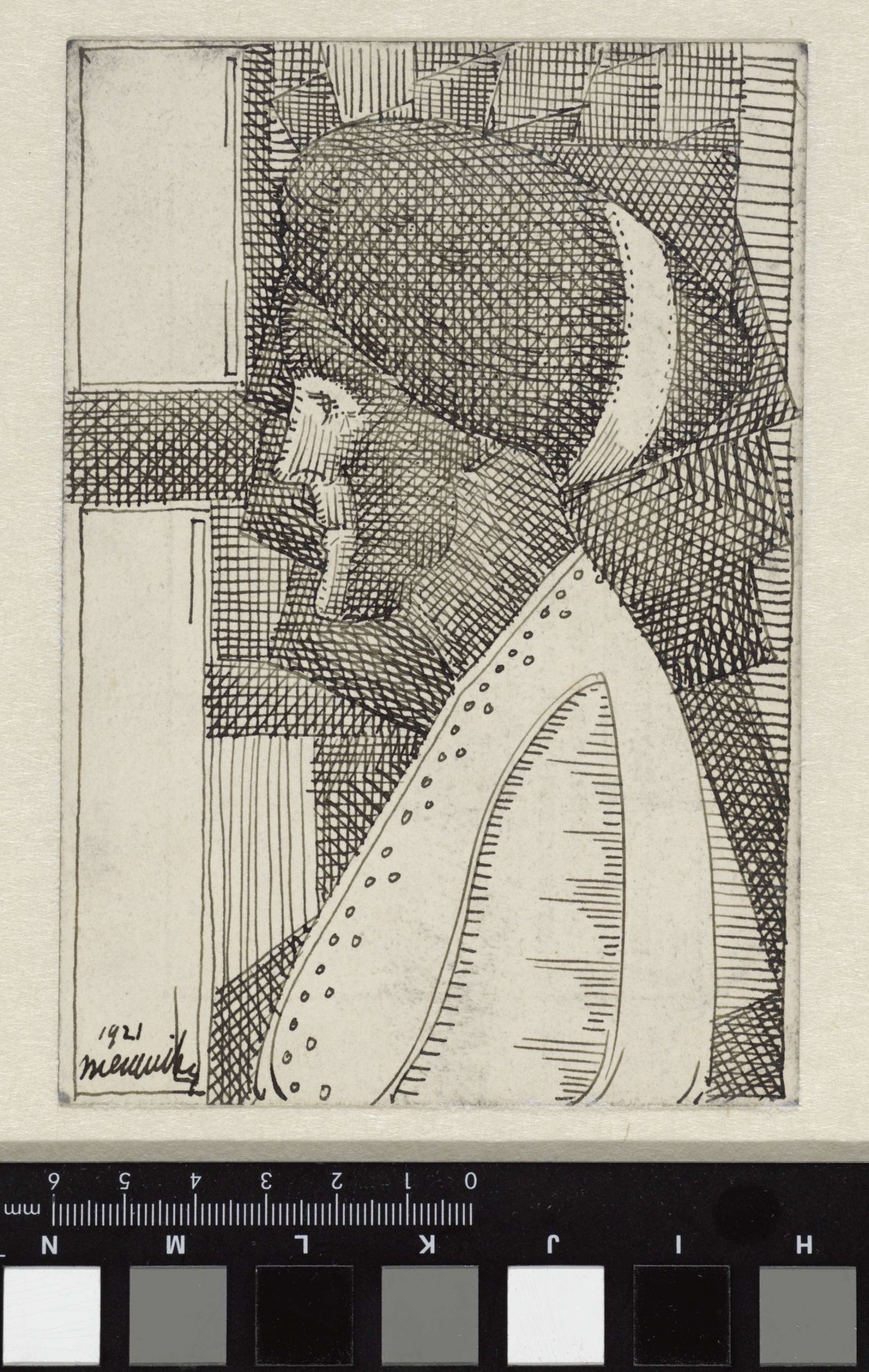 Profile of a woman, to the left, Samuel Jessurun de Mesquita, 1921