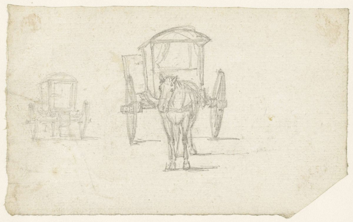 Single-horse carriage seen from the front, Georges Michel, 1773 - 1843