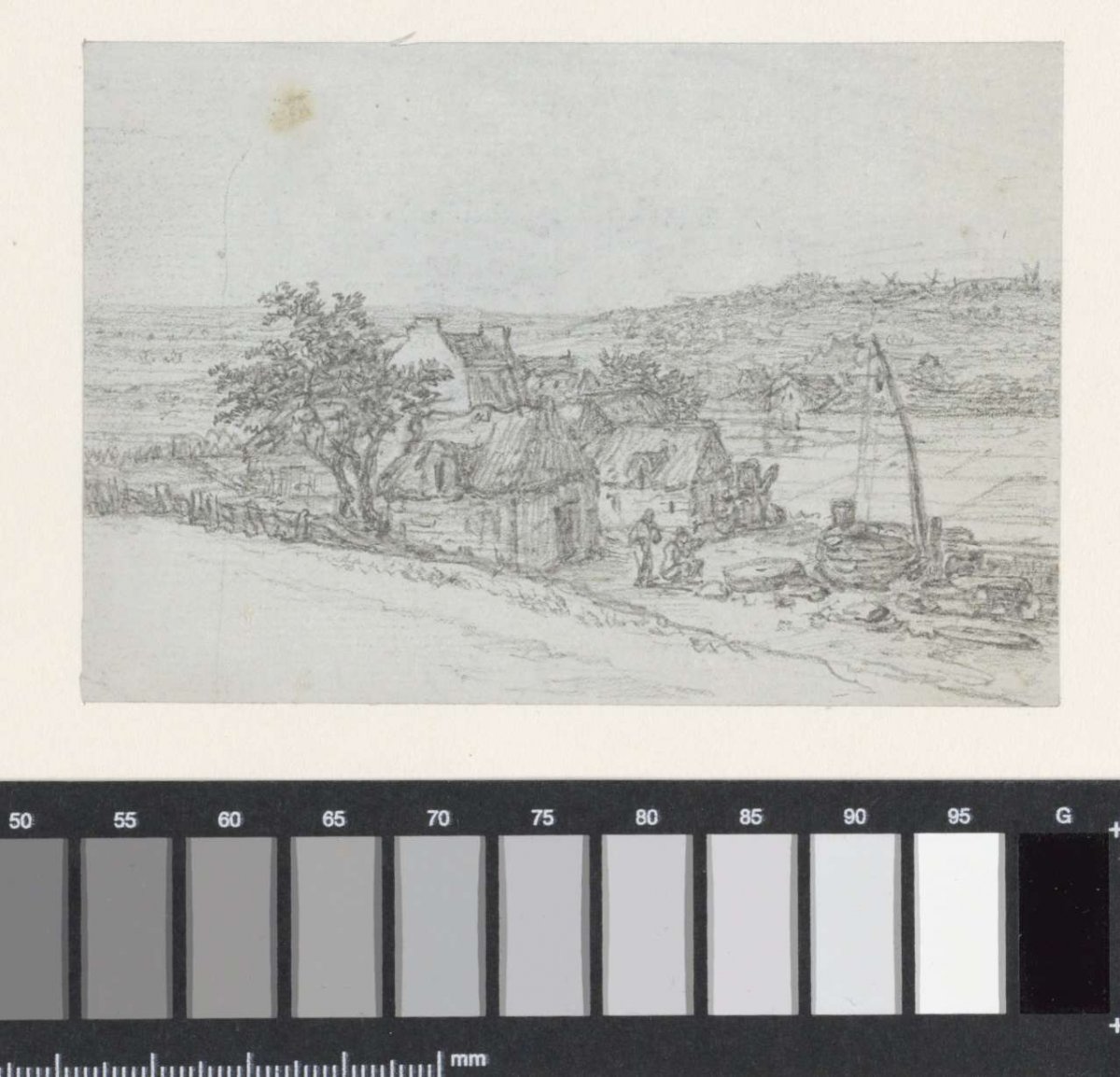 Farms and a well, Georges Michel, 1773 - 1843