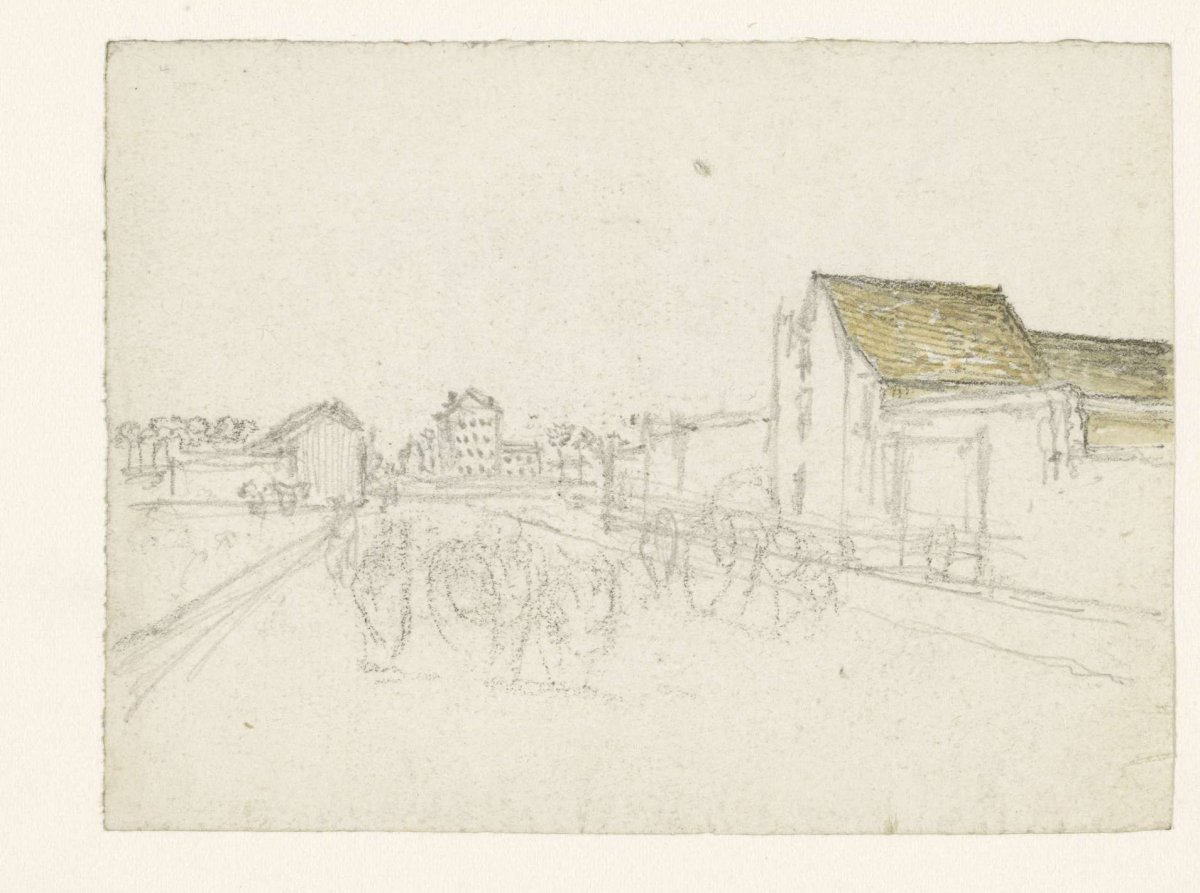 Road on the outskirts of the city, Georges Michel, 1773 - 1843