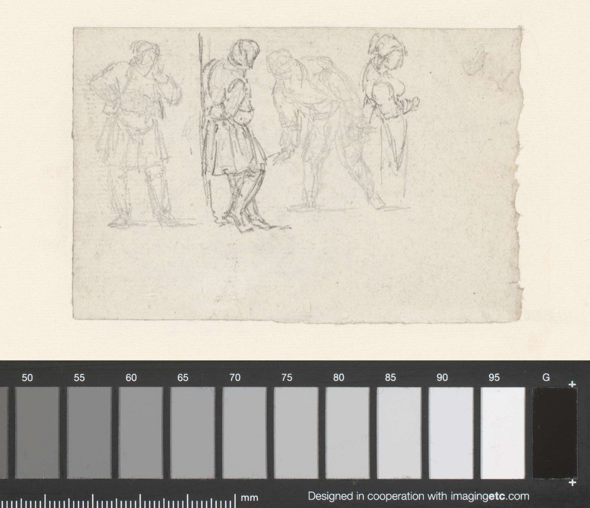 Four studies of standing figures, Georges Michel, 1773 - 1843