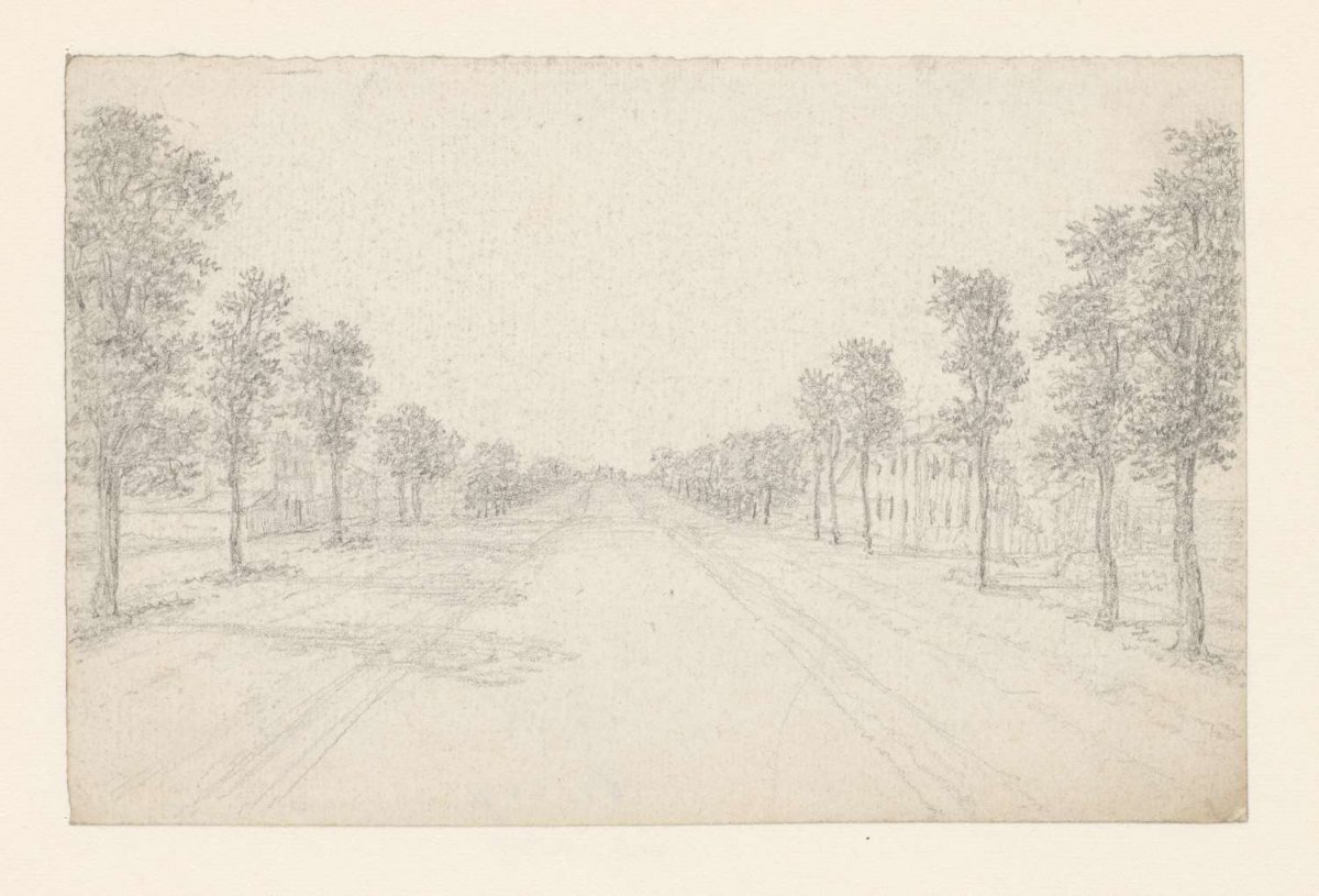 Wide country road planted with young trees, Georges Michel, 1773 - 1843