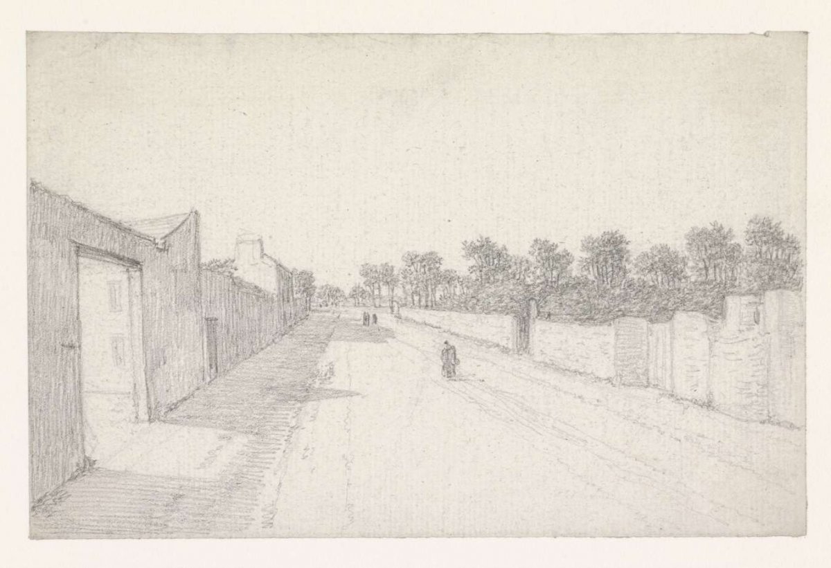 Landweg tussen muren, Georges Michel, 1773 - 1843