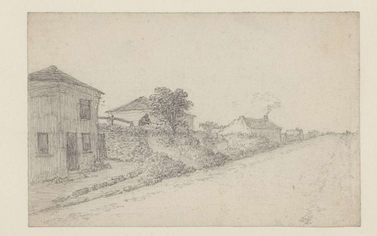 Houses in a high road side, Georges Michel, 1773 - 1843