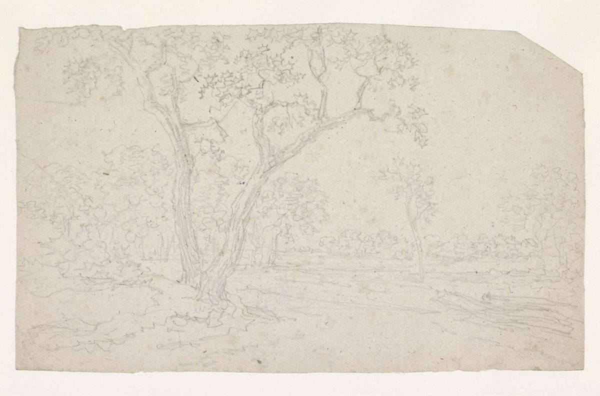 Trees in a flat landscape, Georges Michel, 1773 - 1843