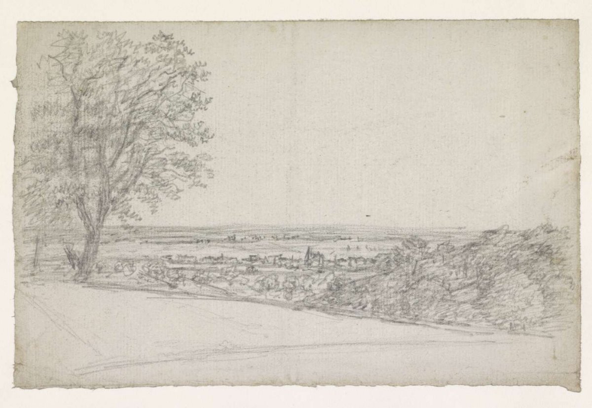 Street with houses on either side, Georges Michel, 1773 - 1843