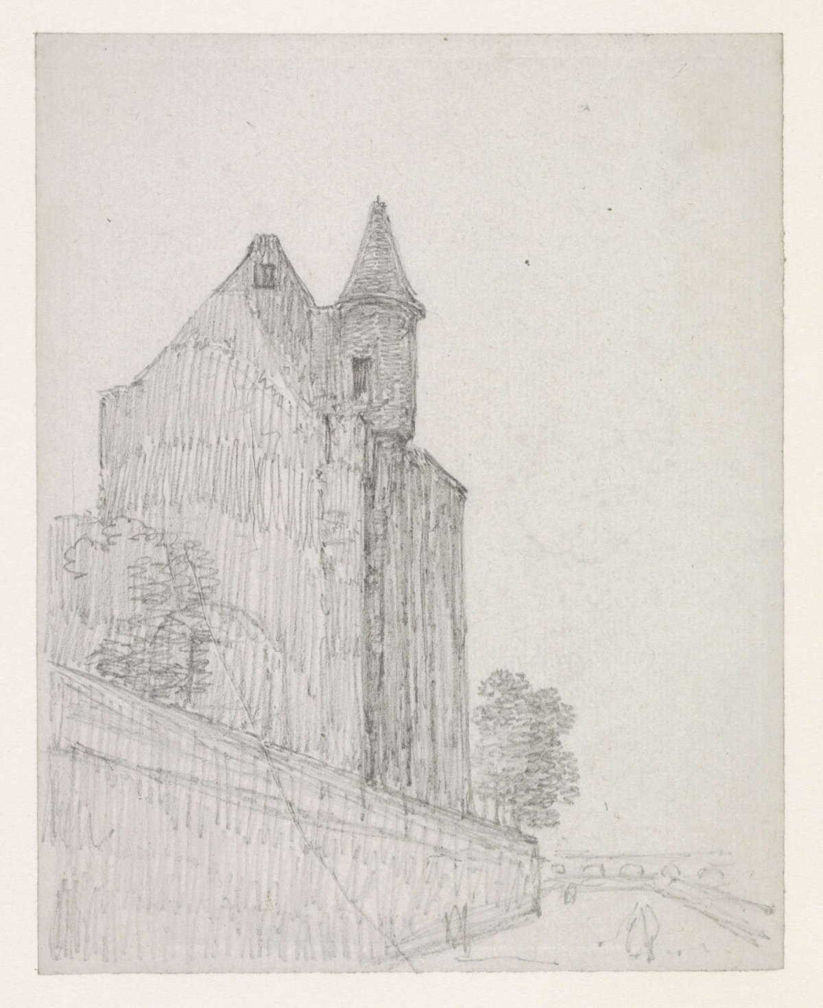 Remnant of a medieval building on Seine Quay, Georges Michel, 1773 - 1843