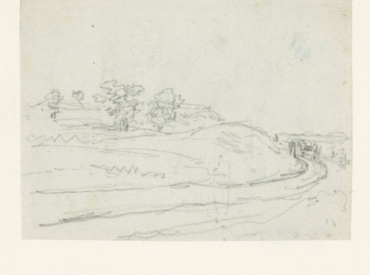 Sketch of hilly landscape with road, Georges Michel, 1773 - 1843