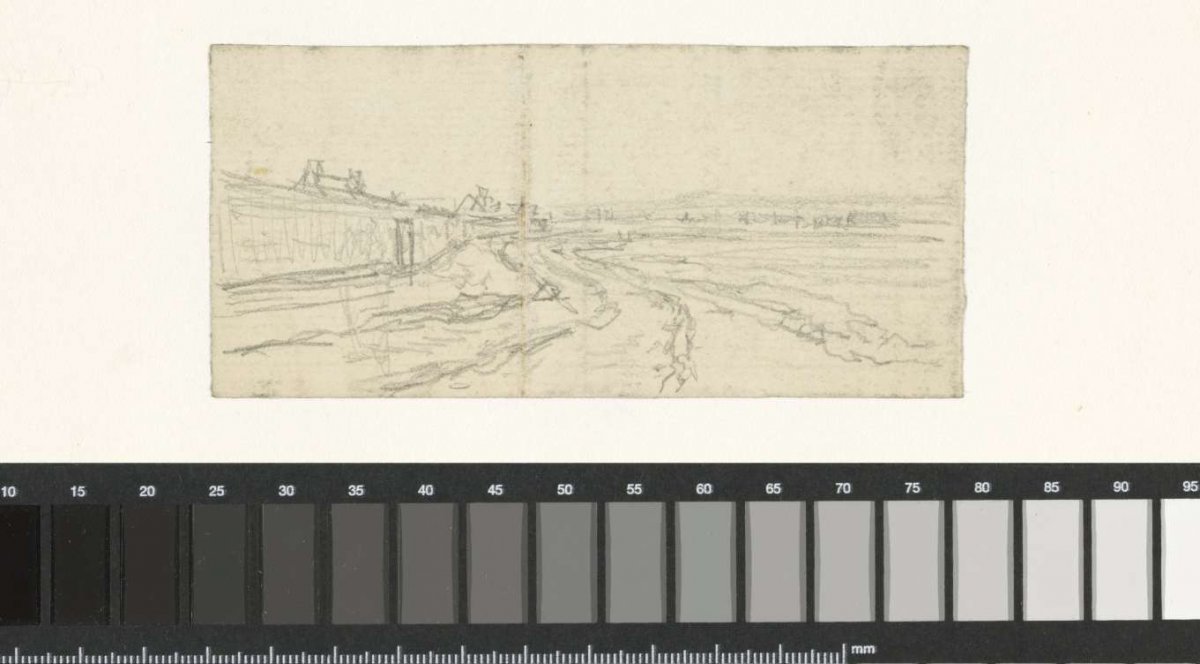Country road walking along the walls of a city, Georges Michel, 1773 - 1843