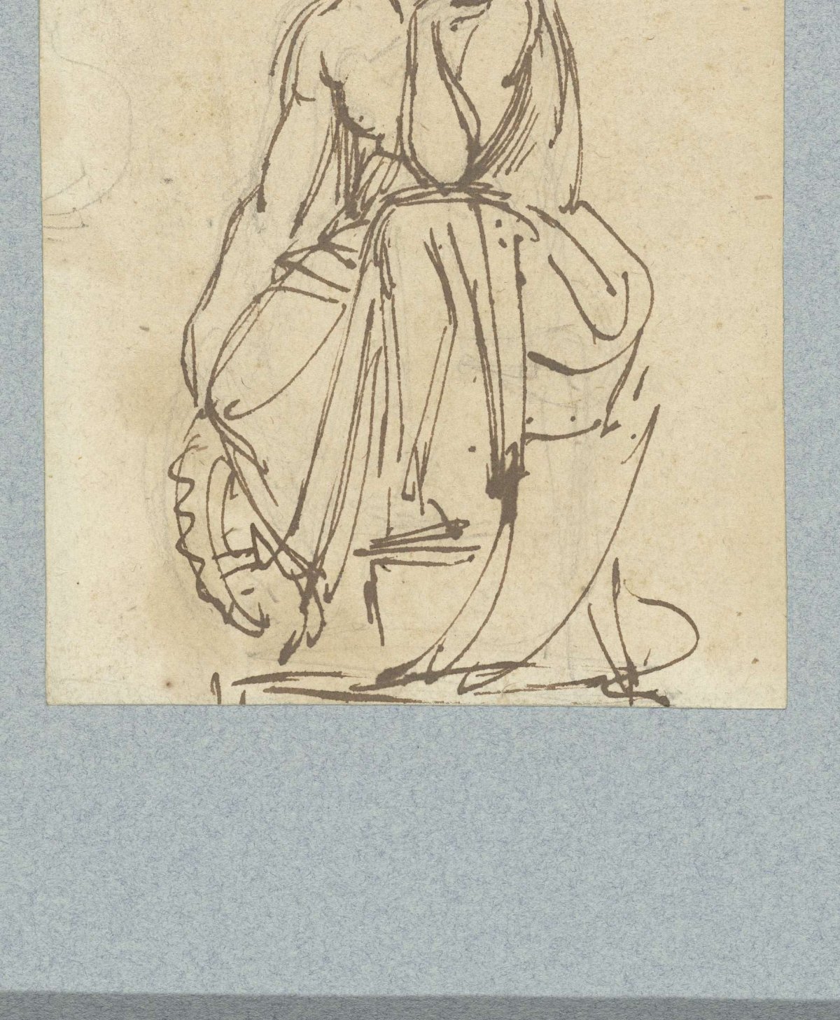 Seated allegorical female figure, anonymous, c. 1700 - c. 1800