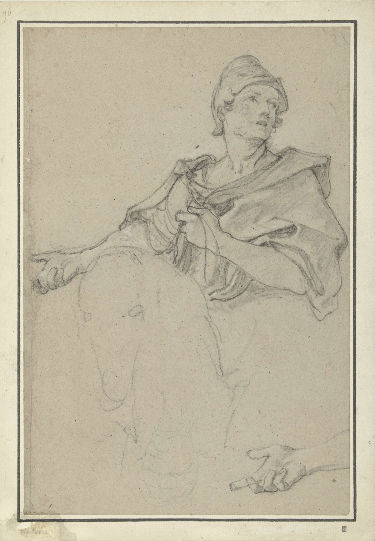 Figure study for Clovis, Charles Joseph Natoire, 1736 - 1737