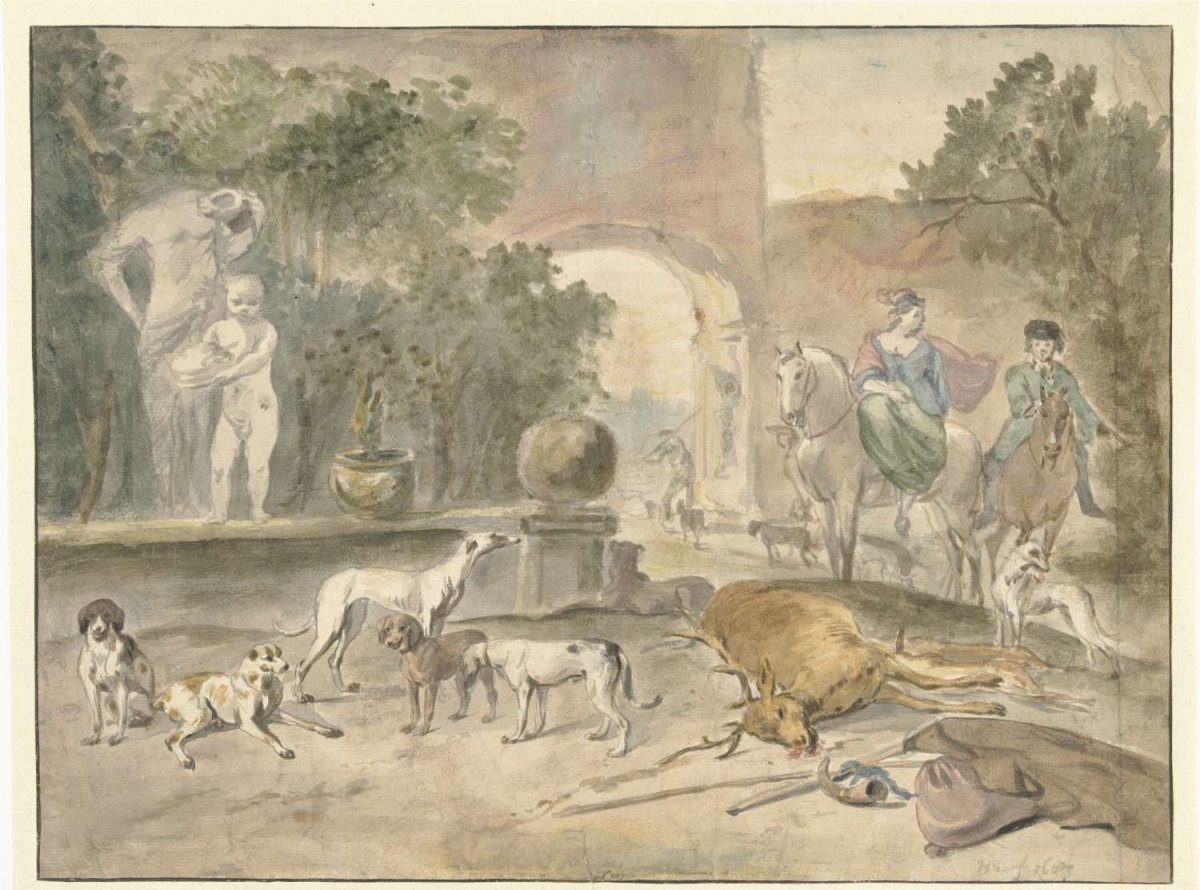 Jachttafereel, Hendrik Verschuring, 1683