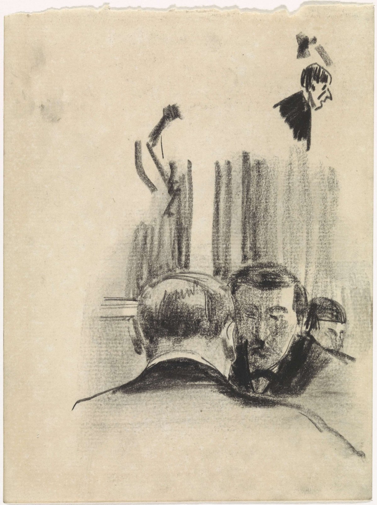 Two gentlemen talking to each other, Gerrit Willem Dijsselhof, 1876 - 1924