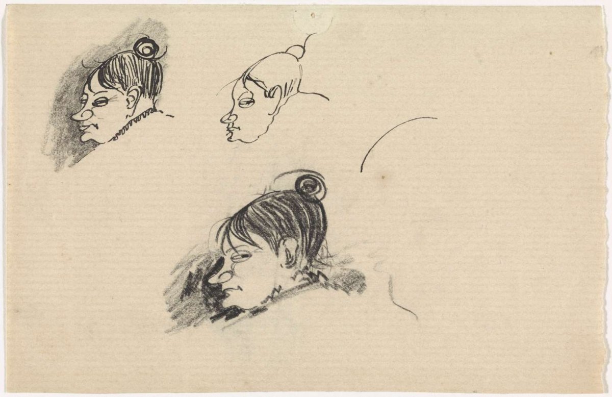 Caricatures of a woman, Gerrit Willem Dijsselhof, 1876 - 1924
