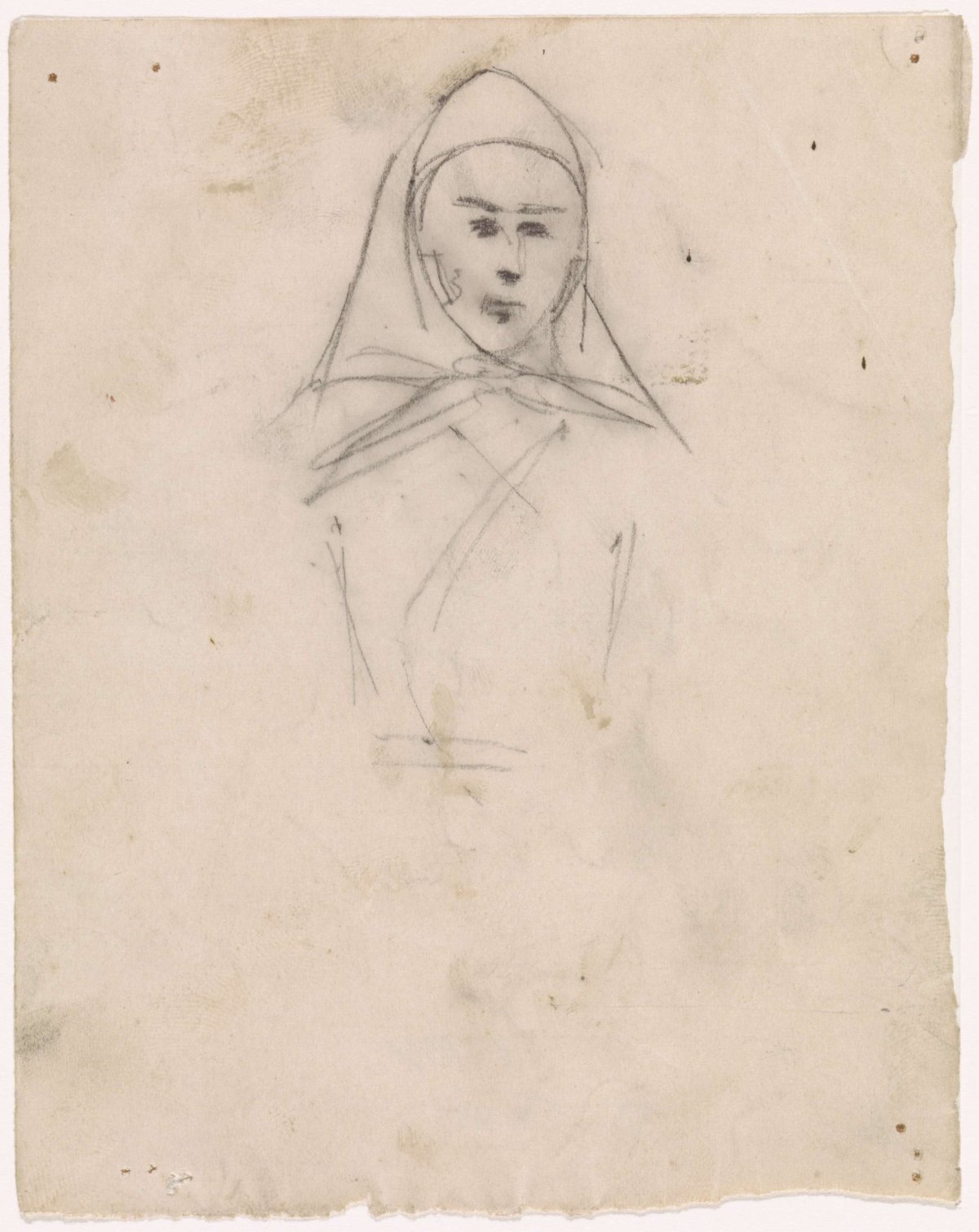 Woman with headscarf, Gerrit Willem Dijsselhof, 1876 - 1924