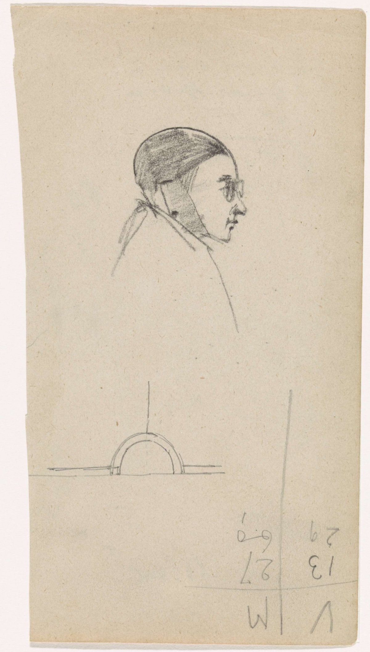 Man with bandage around head, Gerrit Willem Dijsselhof, 1876 - 1924