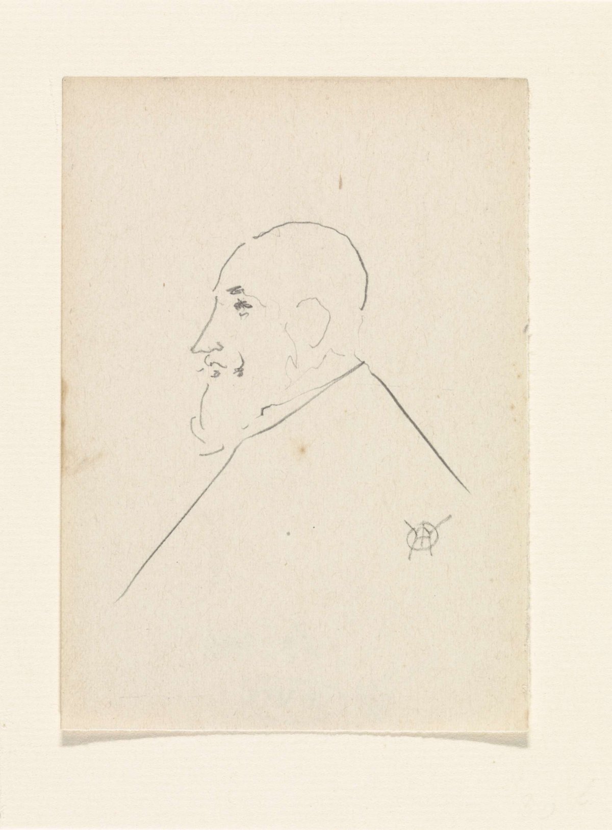 Portrait of a gentleman with beard, profile to left, Gerrit Willem Dijsselhof, 1876 - 1924