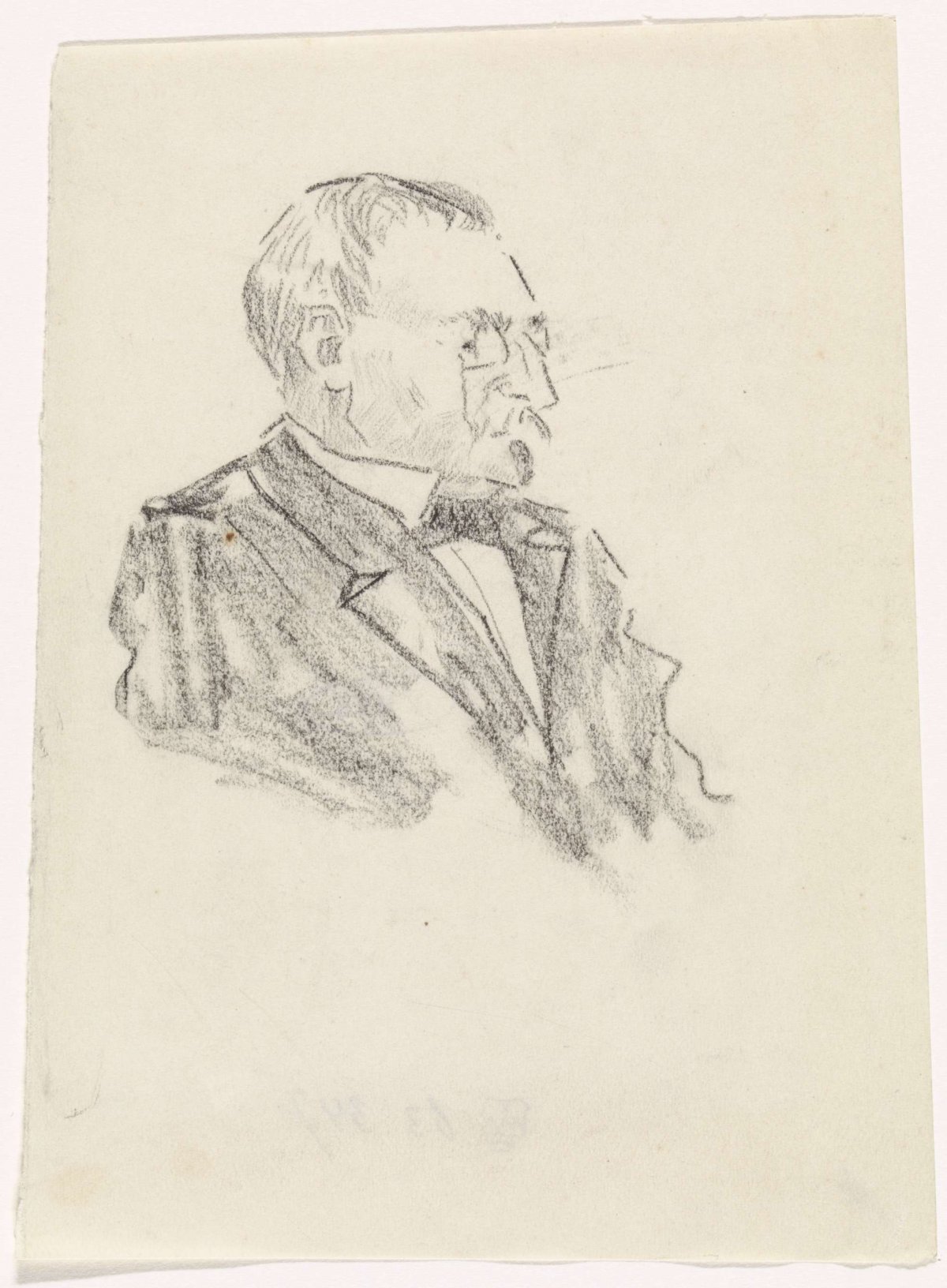 Portrait of a gentleman, to the right, Gerrit Willem Dijsselhof, 1876 - 1924