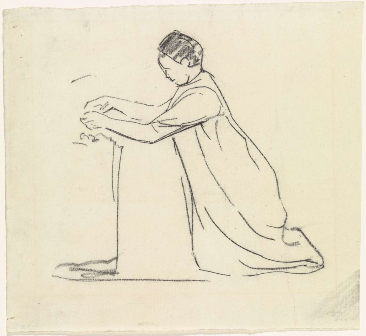 Kneeling woman, Gerrit Willem Dijsselhof, 1876 - 1901
