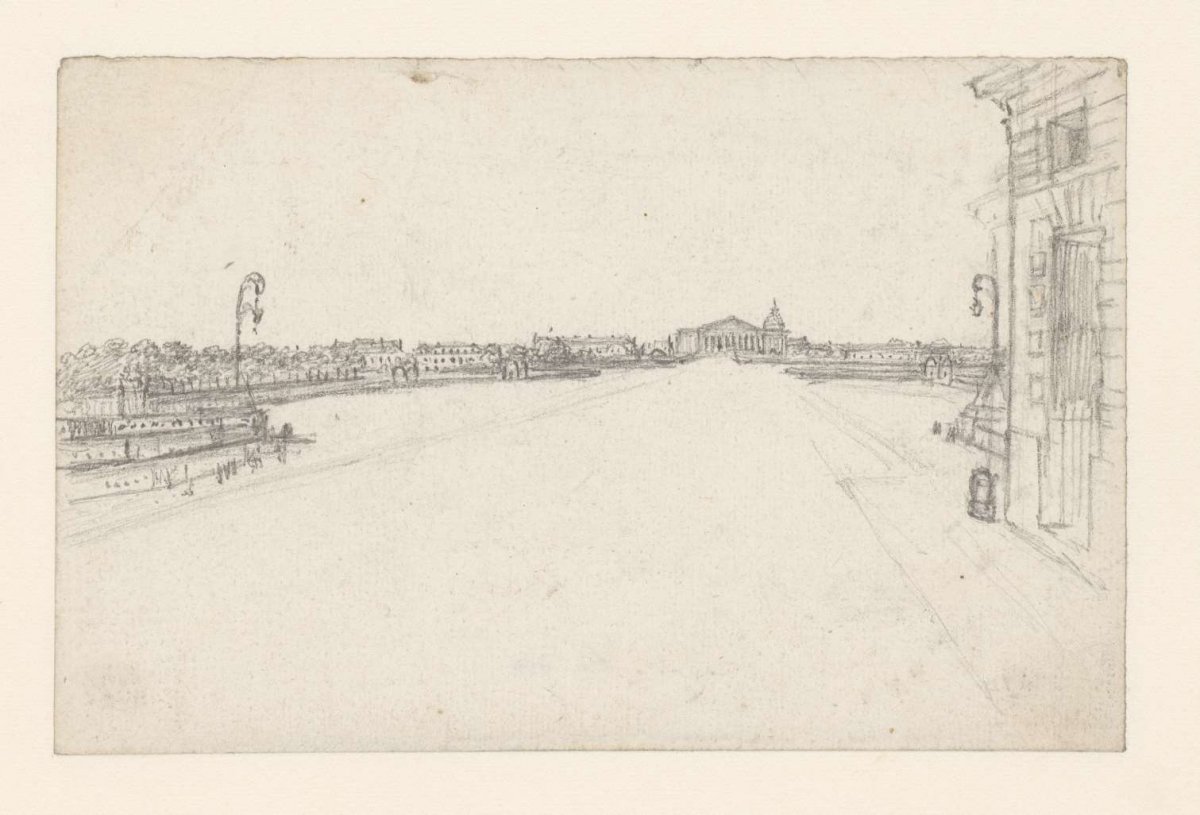 Gezicht van de Rue de la Paix naar de Chambre des Députés, Georges Michel, 1773 - 1843