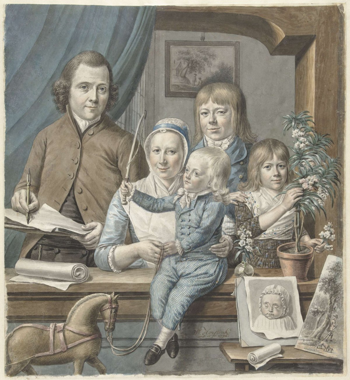The artist himself and his family, Warner Horstink, 1796