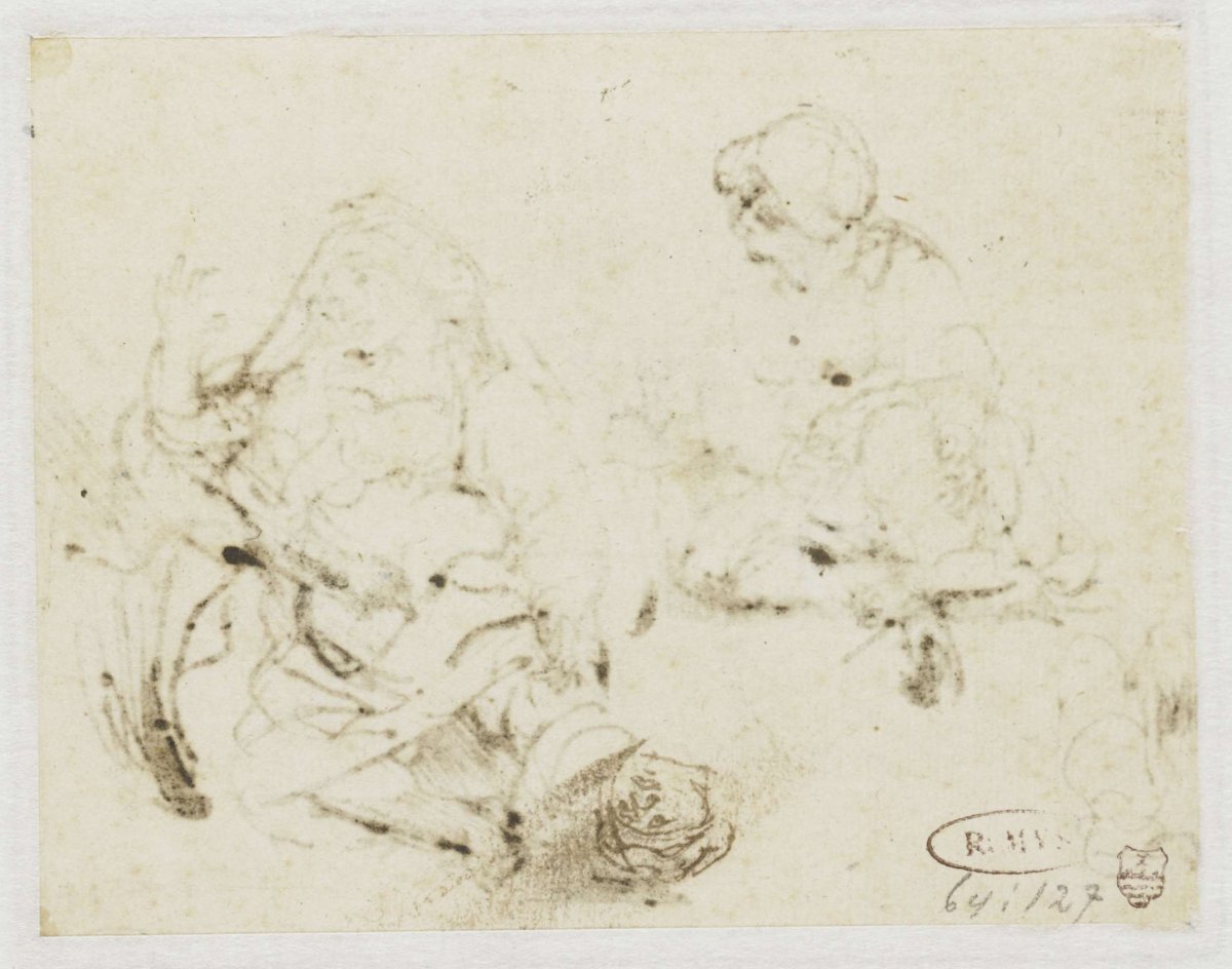 Small Study of the Head of the Sick Woman, Rembrandt van Rijn, c. 1647 - c. 1648