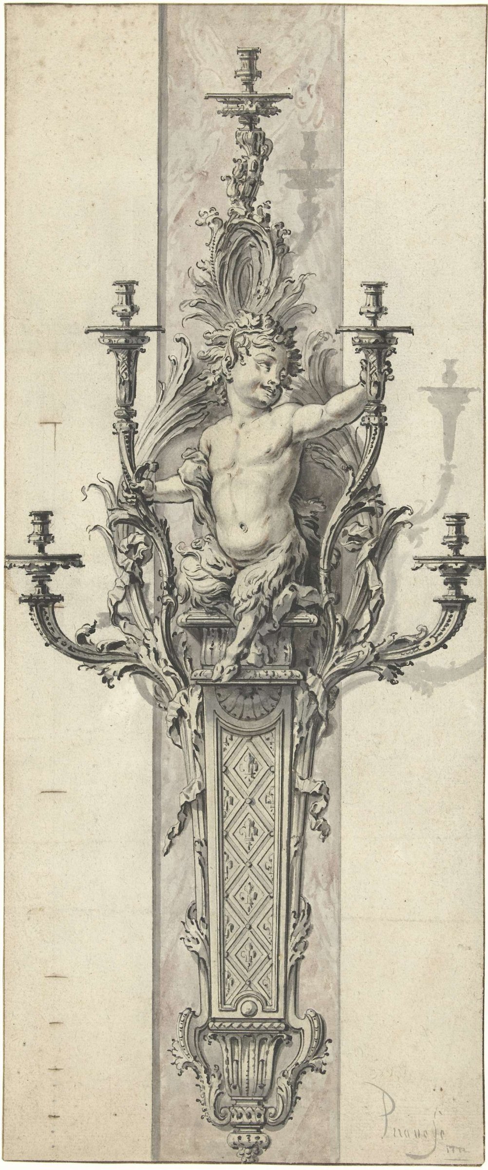 Design for a wall-light, Gilles Marie Oppenort, c. 1717