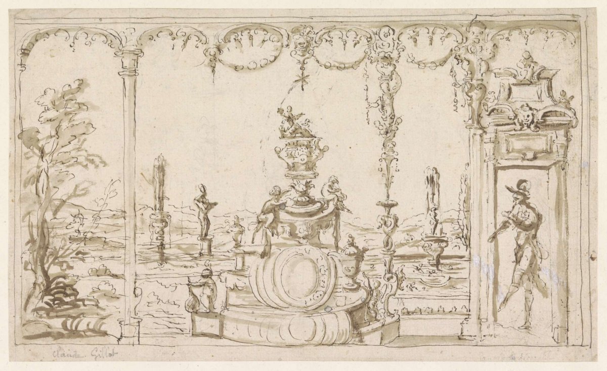 Design for a wall decoration, Claude Gillot, 1683 - 1722
