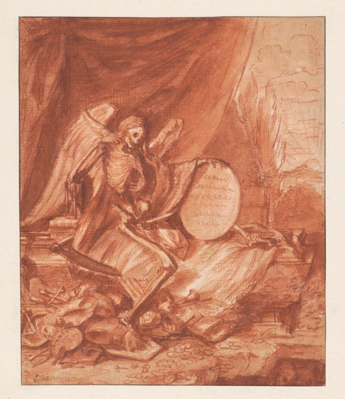 Vanitas-allegorie, Claude Gillot, 1683 - 1722