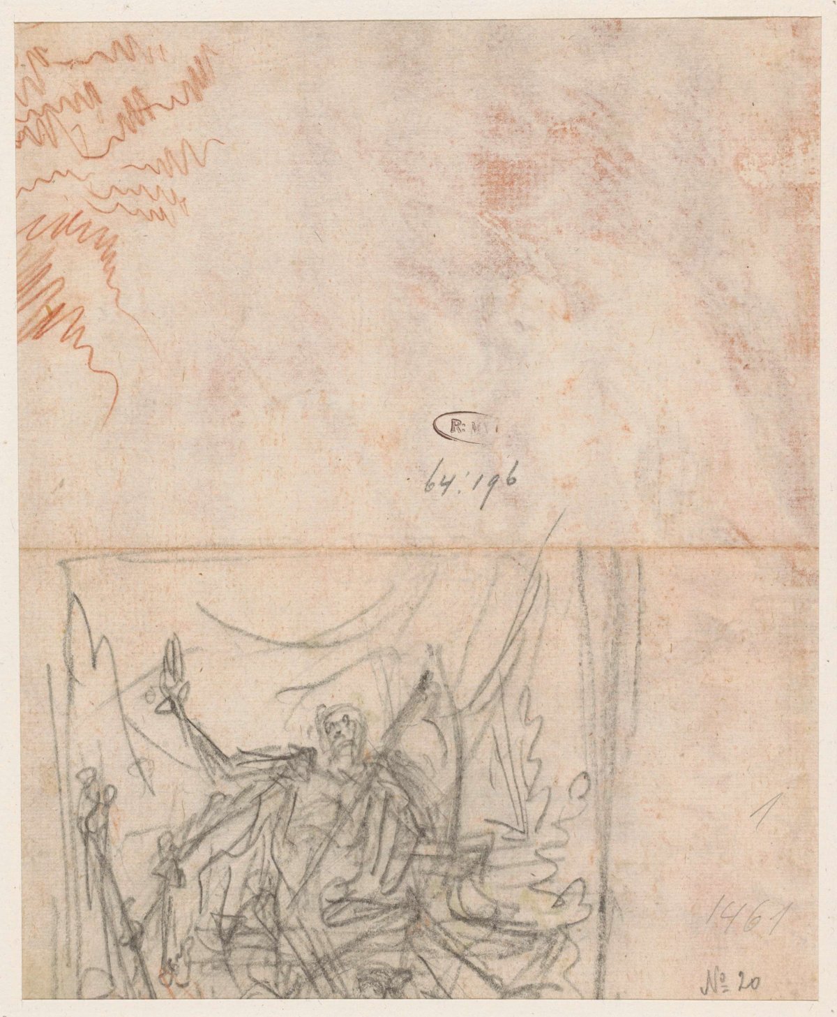 Sketch of Death with the scythe, Claude Gillot, 1683 - 1722