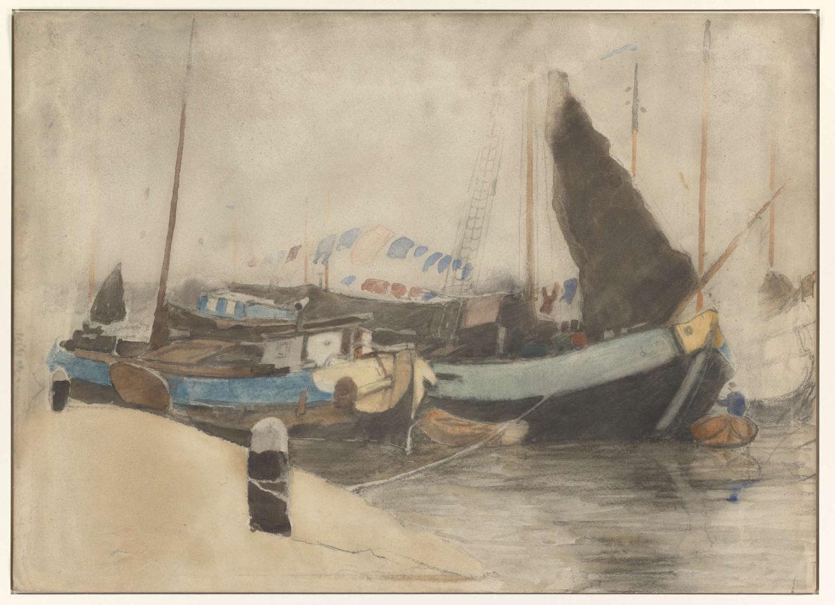 Gemeerde schuiten, Willem Witsen, 1870 - 1923