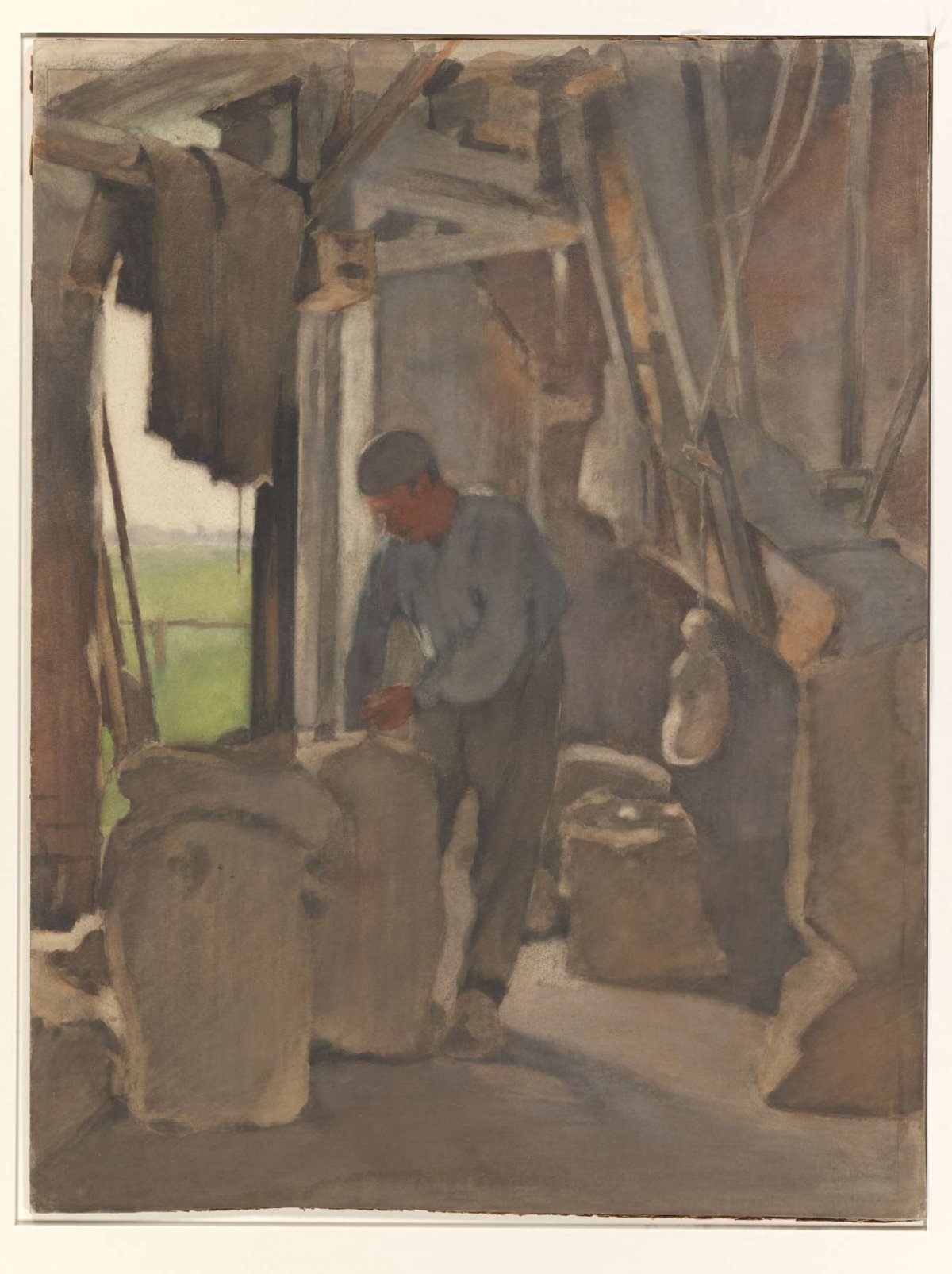 The miller, lining pockets, Willem Witsen, 1870 - 1923