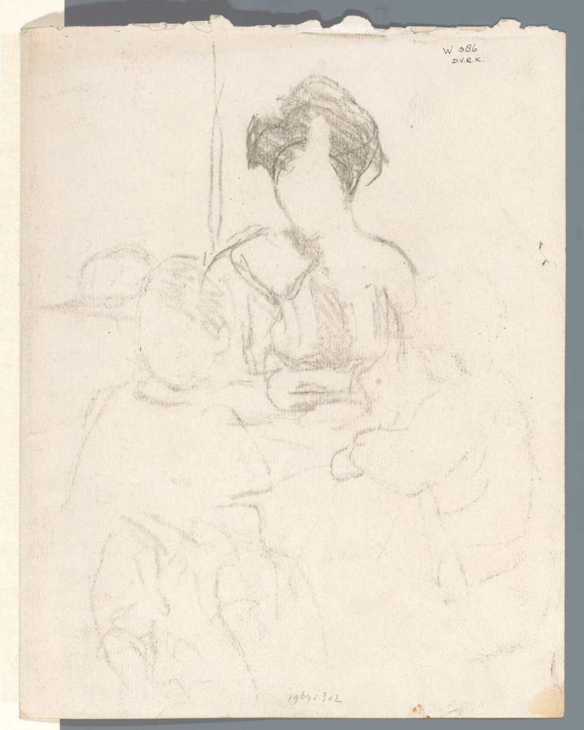 Sketch of mother with children, Willem Witsen, 1870 - 1923