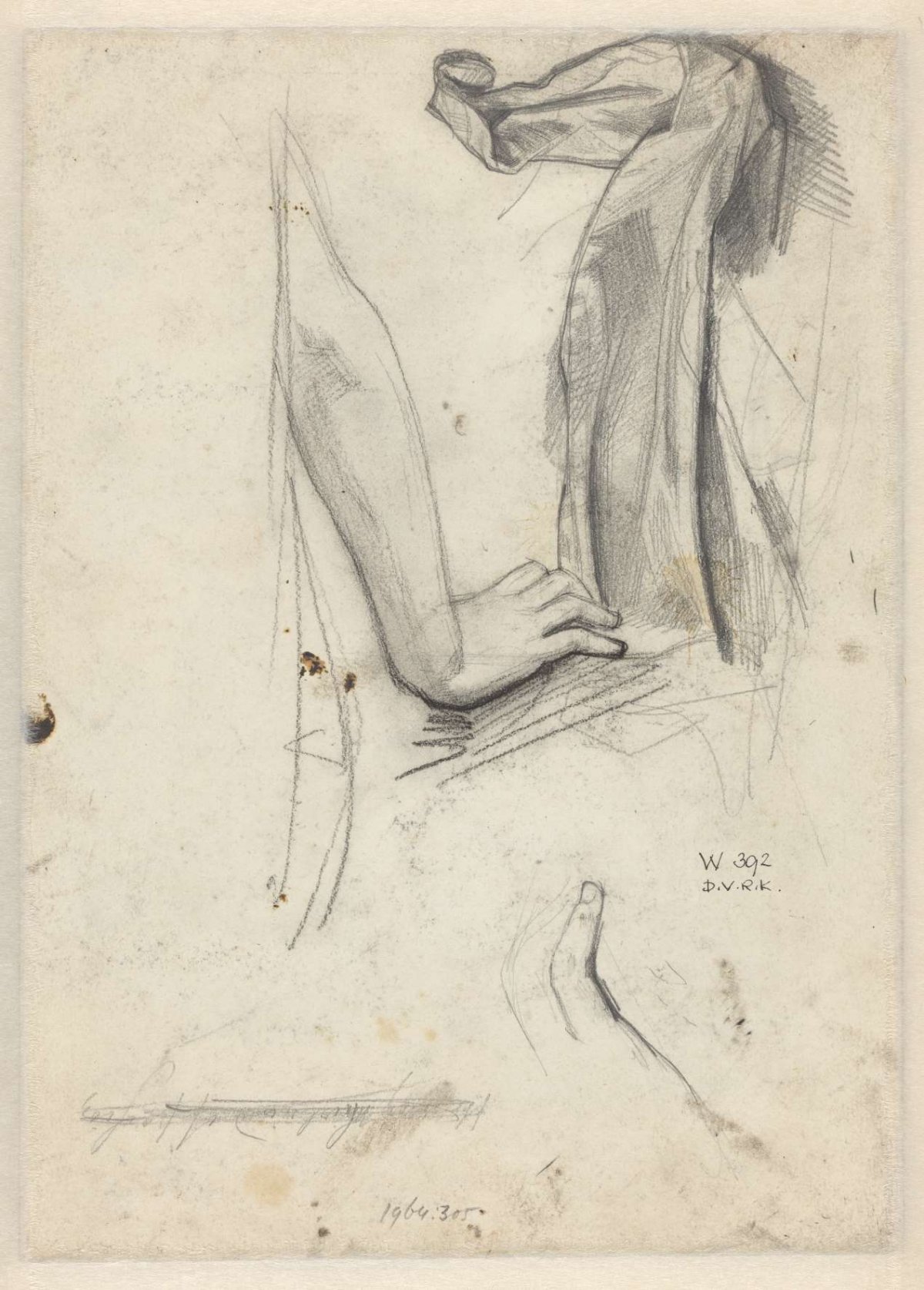 Composition of drapery and arm, Willem Witsen, 1870 - 1923