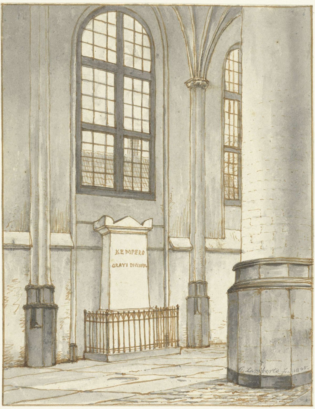Tomb of J.M. Kemper, in the Pieterskerk in Leiden, Gerrit Lamberts, 1835