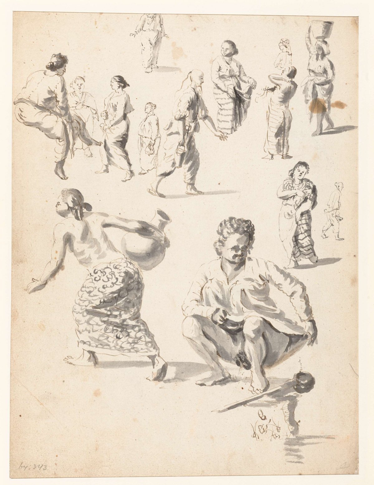Studies of women, Wouter Schouten, c. 1660