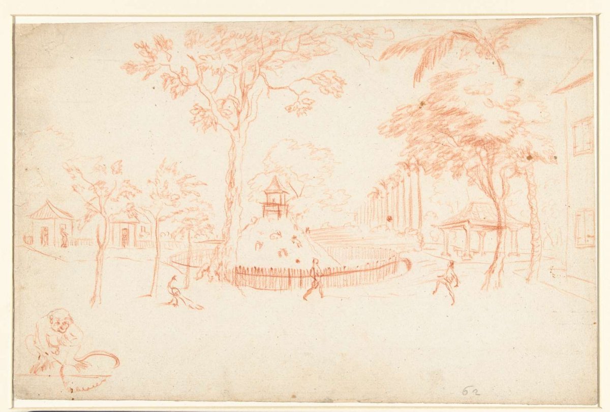 Fencing with small mountain, anonymous, c. 1700