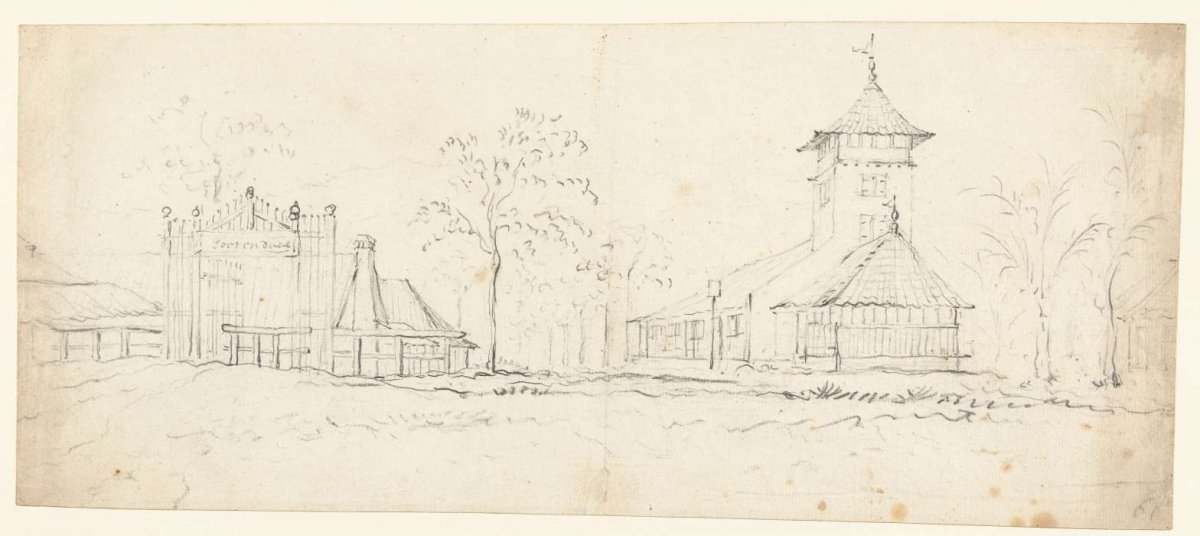Buitenplaats Soorendaal with a church, anonymous, c. 1700